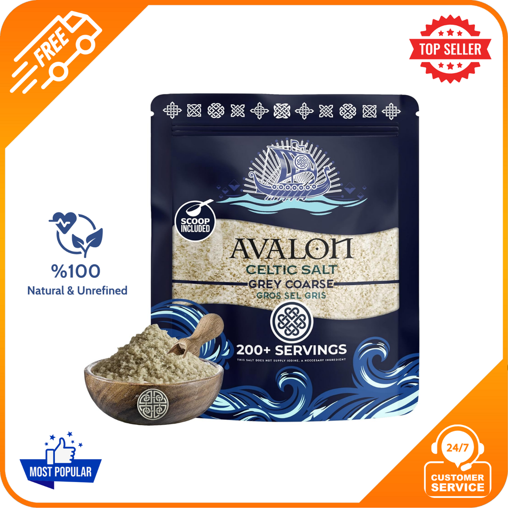 Celtic Sea Salt Organic 8.0 OZ Coarse Unrefined French Grey Sea Salt, Delicious