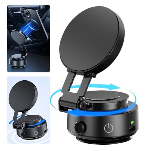 Upgraded Magnetic Car Phone Mount with Electric Vacuum Suction