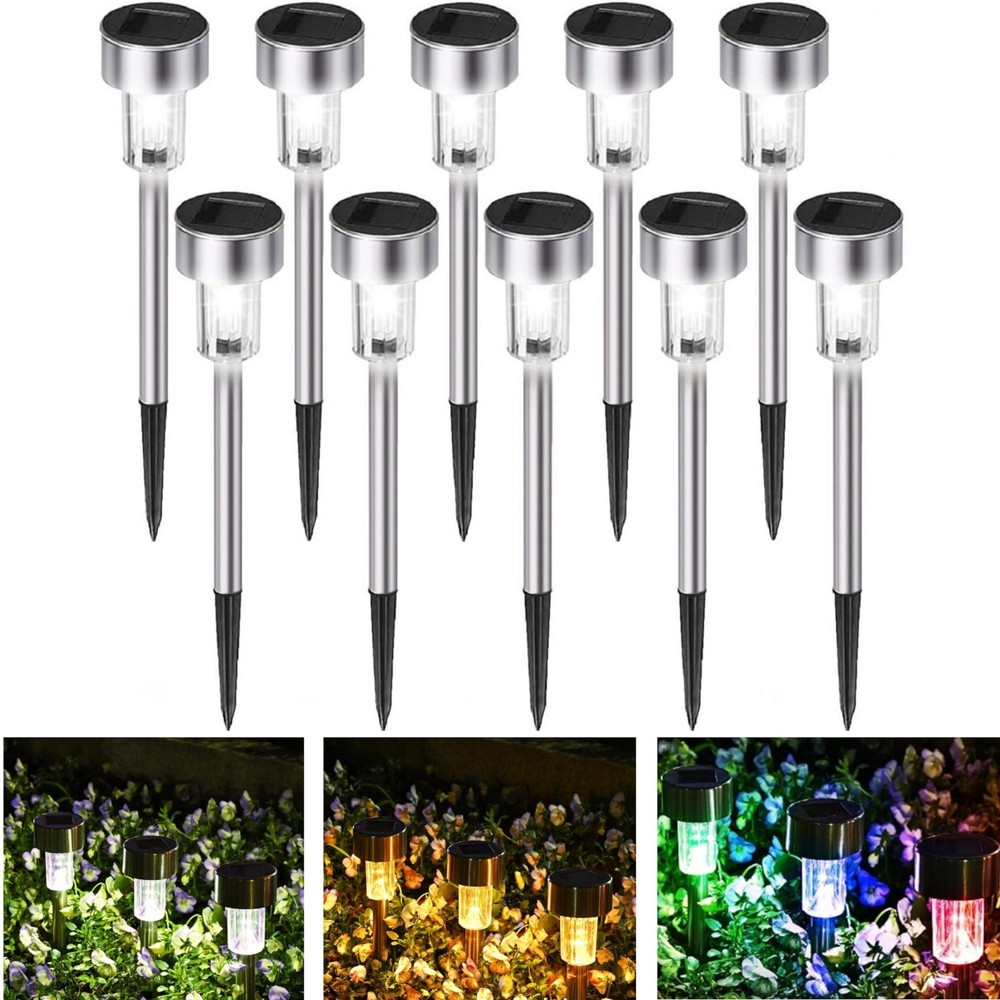 10 Pack Solar Garden Lights Outdoor Waterproof Pathway LED Lights Landscape Yard