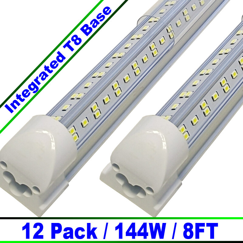 12Pcs T8 8 FT LED Shop Light Fixture 144W 8Ft LED Shop Lights 6500K 18000LM Bulb