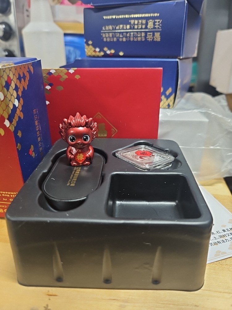 2024 China 3 YUAN New Year Dragon Celebration Good Fortune Silver Coin 8g Red-image