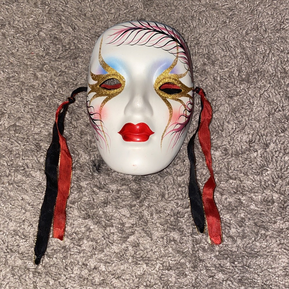 Petite Mardi Gras Carnival Ceramic Multi Color Mask! QUALITY! FANCY! FASTSHIP!