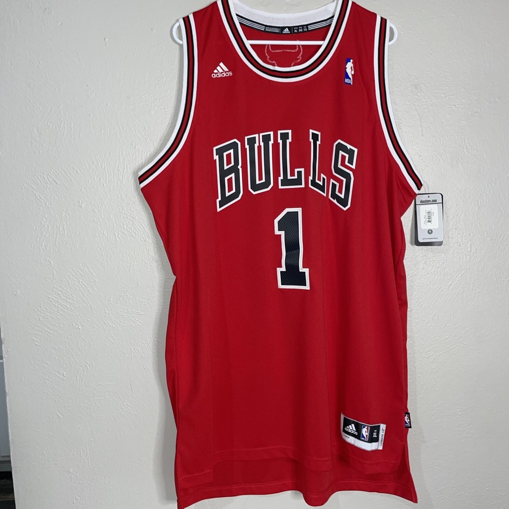Derrick Rose Chicago Bulls XL Adidas Vintage Jersey 52 Authentics #1 +2 Length