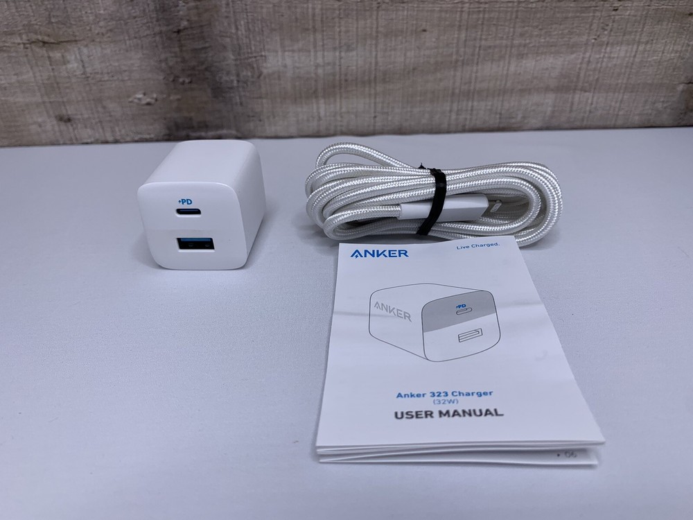 ANKER 323 Charger (32W) with 6FT C-L Cable - White