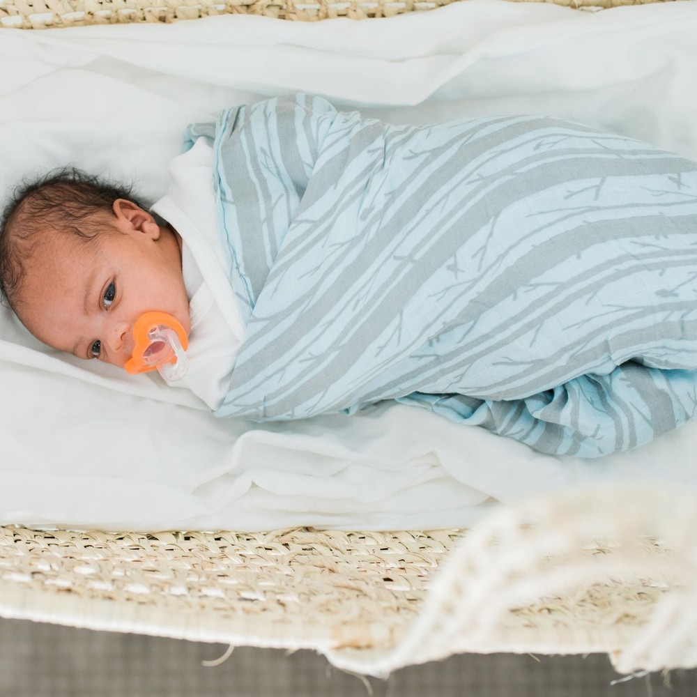 2-Pack Woodland Forest Muslin Swaddle Blankets for Babies