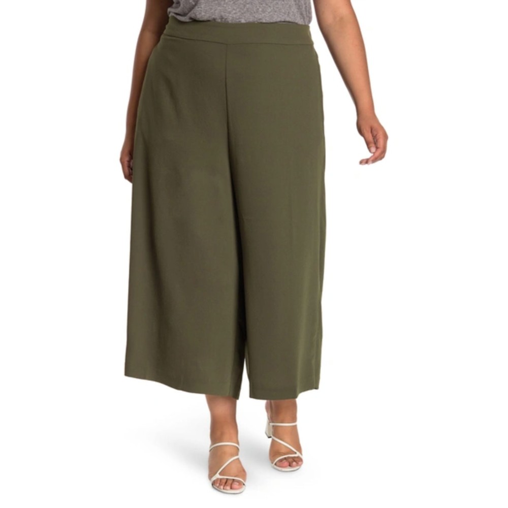 Madewell High Rise Drapey Huston Wide Leg Pants Kale 3X New Lightweight