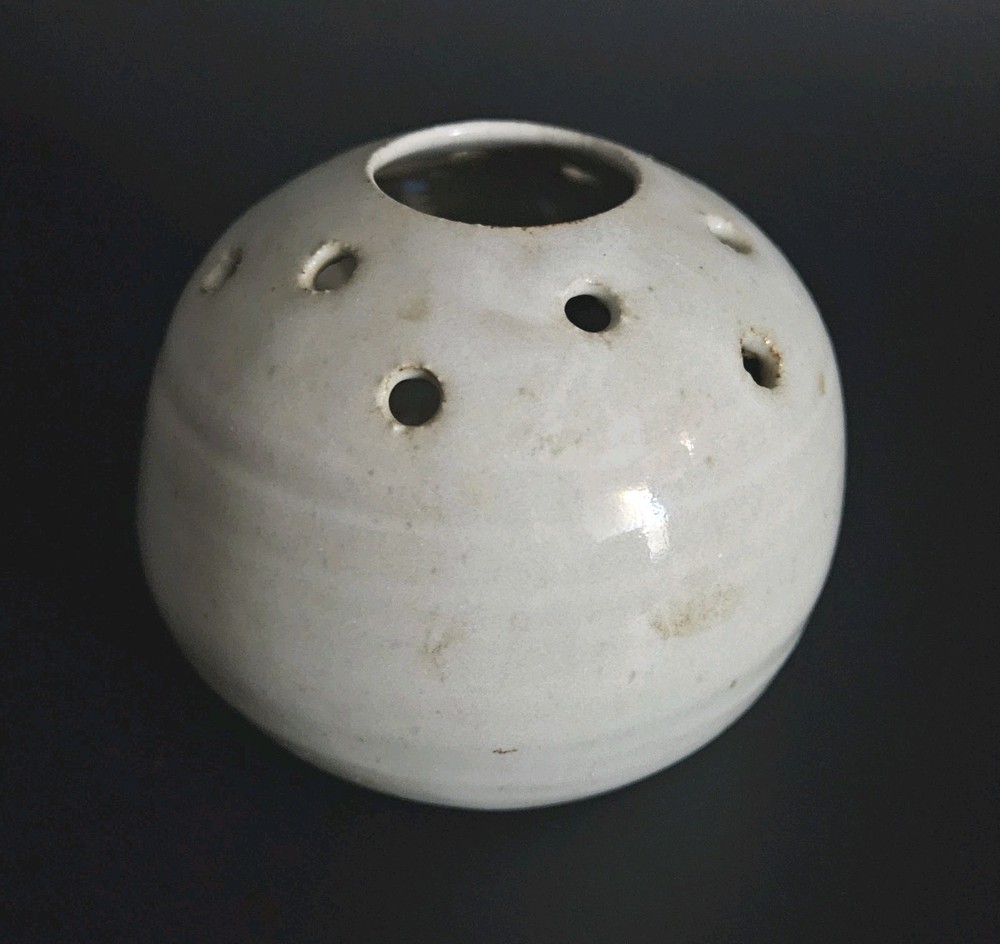 Stoneware Pottery Flower Frog Vintage