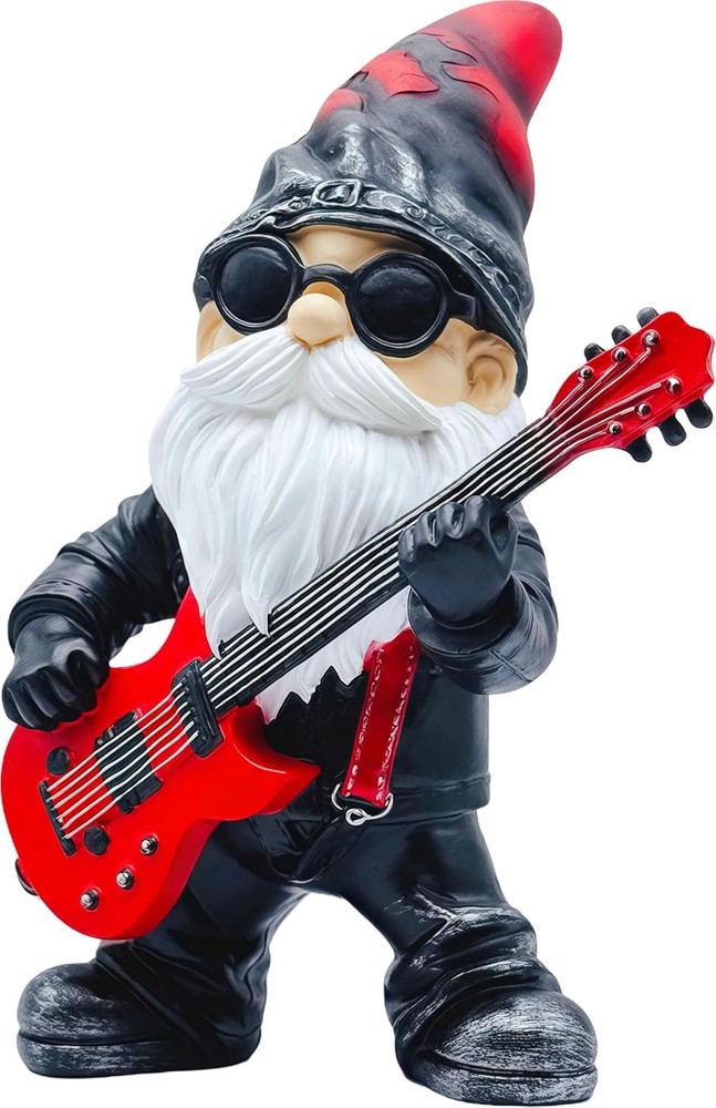 Funny Garden Gnomes Statues Yard Decorations Outdoor Garden Decor, 8” Hippie G