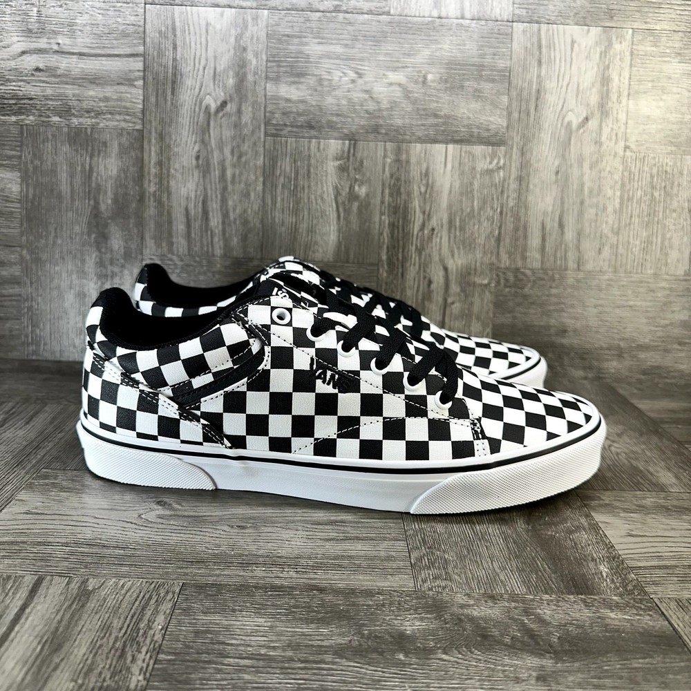 Vans Seldan Checkerboard Black White Skateboarding Shoes Men's size 10.5