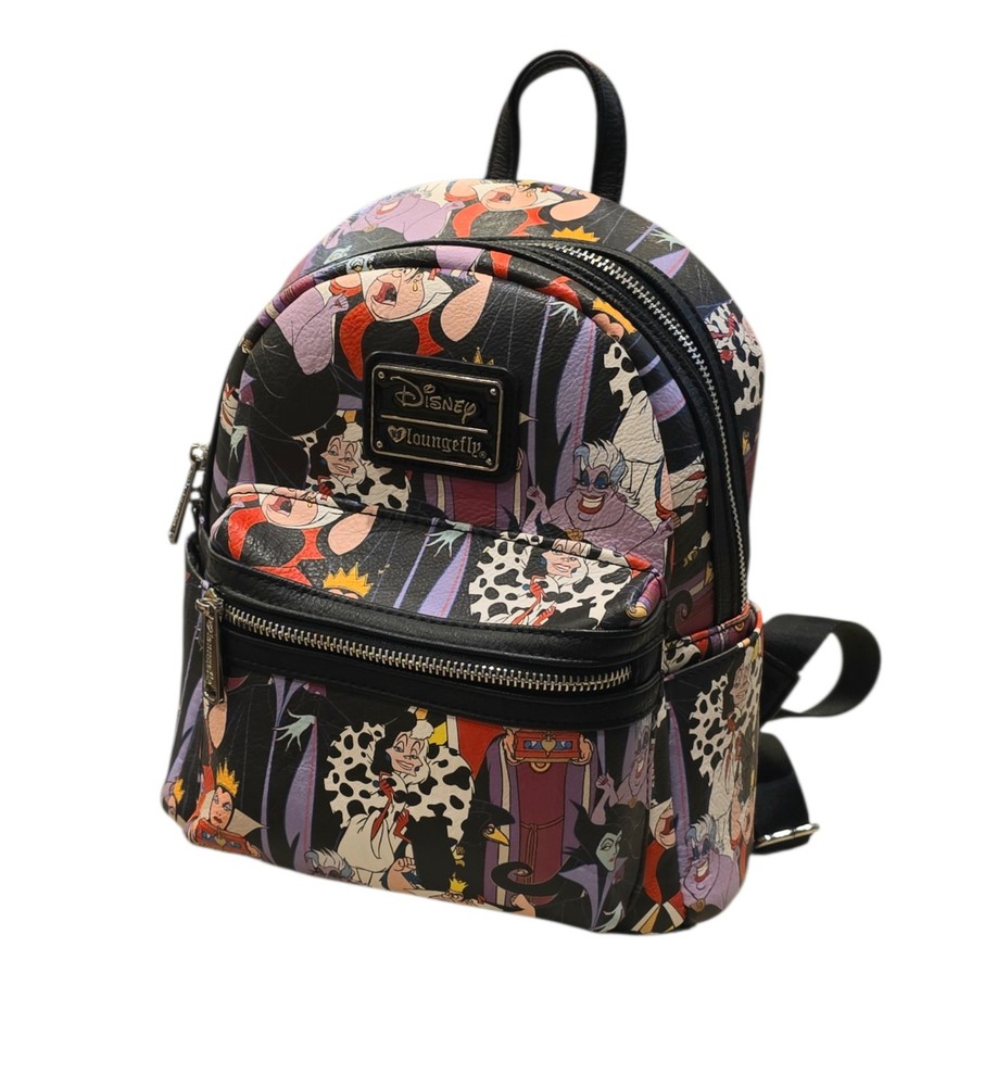 Loungefly Disney Villains Mini Backpack Cruella, Ursula, Maleficent, Evil Queen