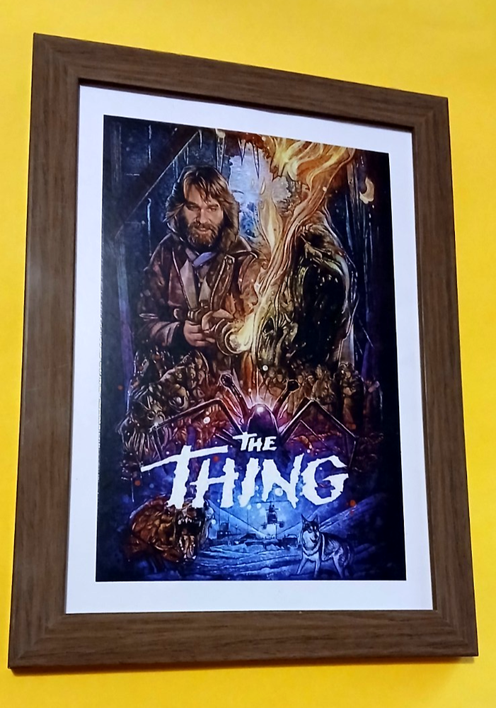 The Thing - Framed Horror Movie Poster Art Card - Kurt Russell - 8 x 6 In.
