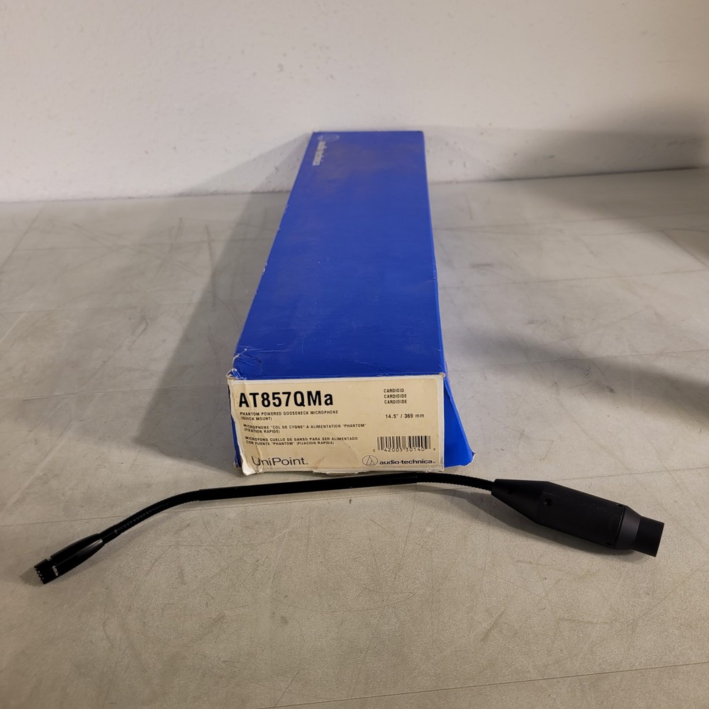 Audio Technica AT857QMa Phantom Powered Cardioid Gooseneck Mic 14.5 Inch