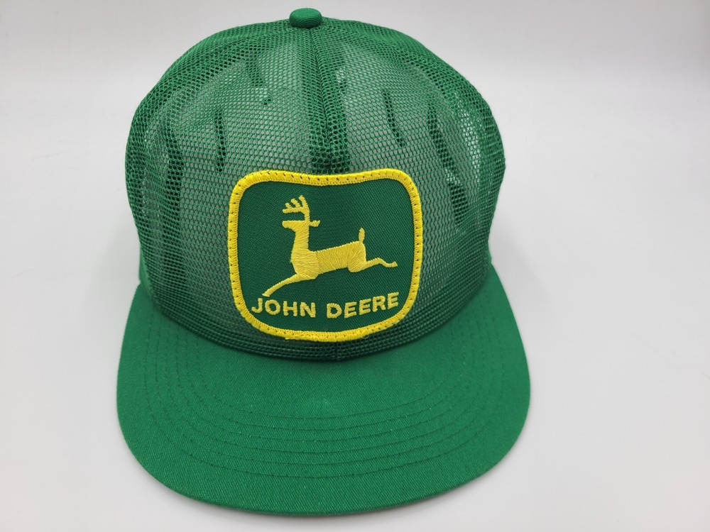 Vintage John Deere Patch K-Products Full Mesh Trucker Snapback Hat Cap Men Green