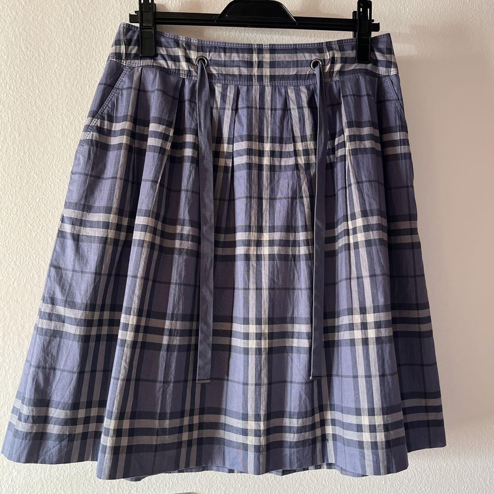 Burberry London Check Skirt Cotton Lined Adjustable Waist Size 40 M