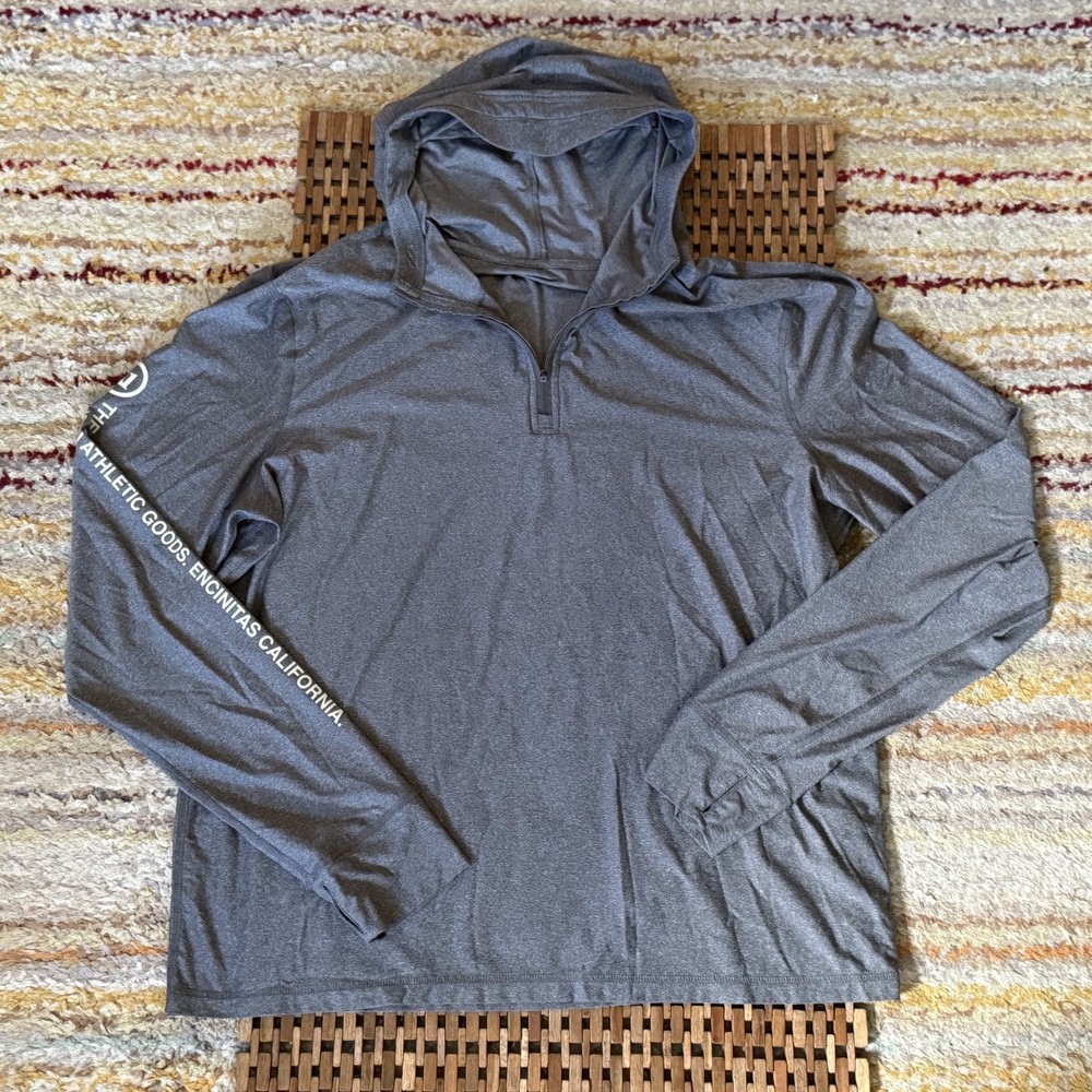 Vuori Ultralight Stretch 1/4 Zip Hoodie Hoody Grey Men's Size XL