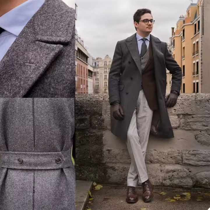 High Quality Wool Men Suits Thick Custom Made Men Suits Double Breasted Tuxedos