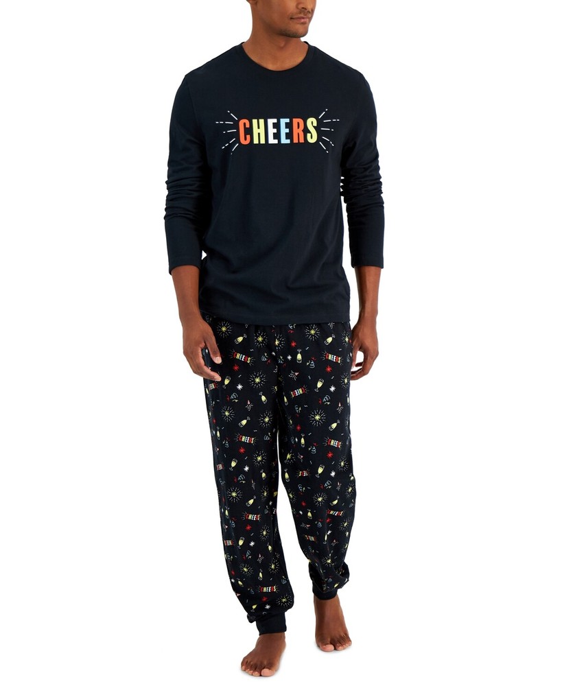 Matching Men's New Years Mix It Pajama Set SIZE L-image