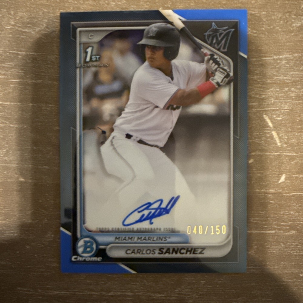2024 Bowman Chrome Prospect Autographs Blue Refractor Carlos Sanchez /150