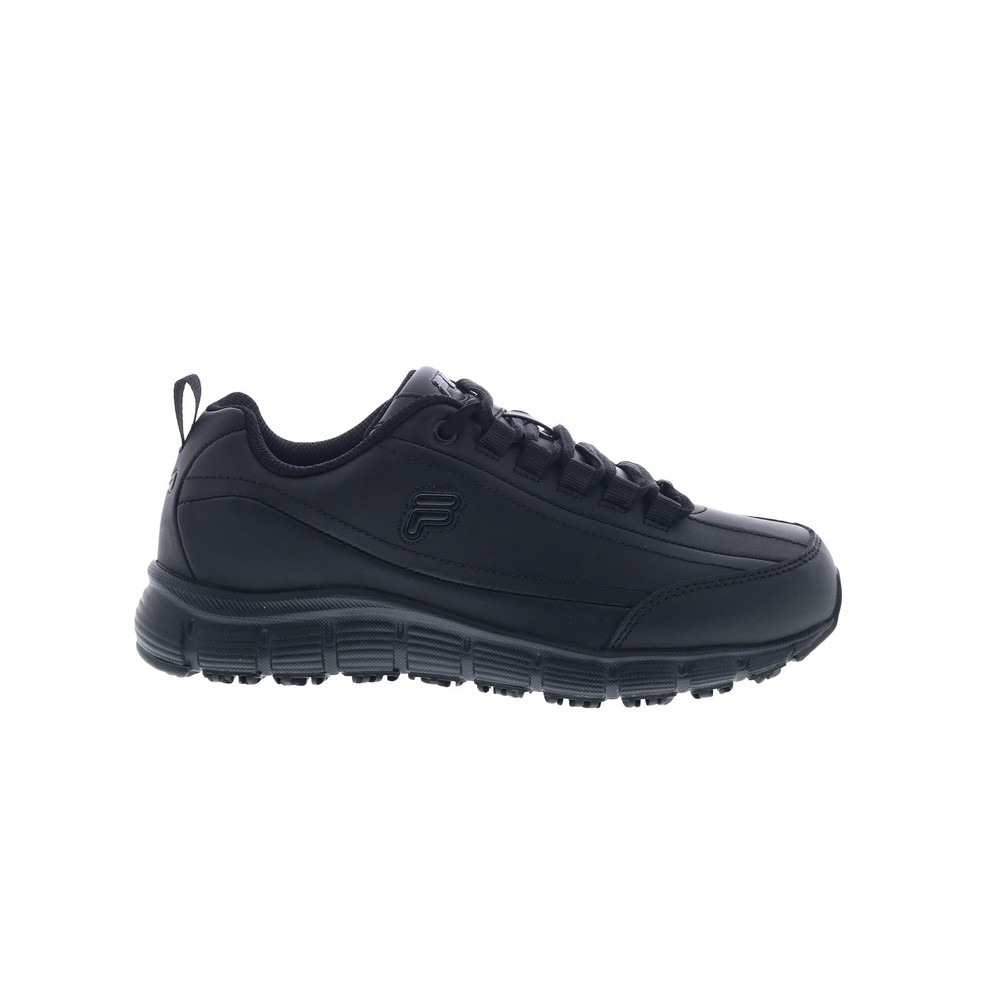 Fila Memory Radiance Slip-Resistant Black Wide Width Womens Work Shoes