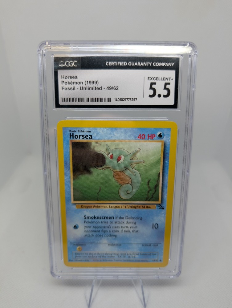 Horsea 49/62 Fossil Regular Holo Pokemon Card