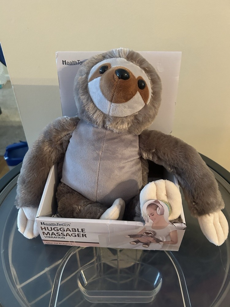 Health Touch Huggable Massager Vibration Gray Monkey Battery Powered Relaxing