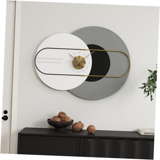 Modern Grey Large Wall Clock 22x29 Inches Battery Operated Decorative