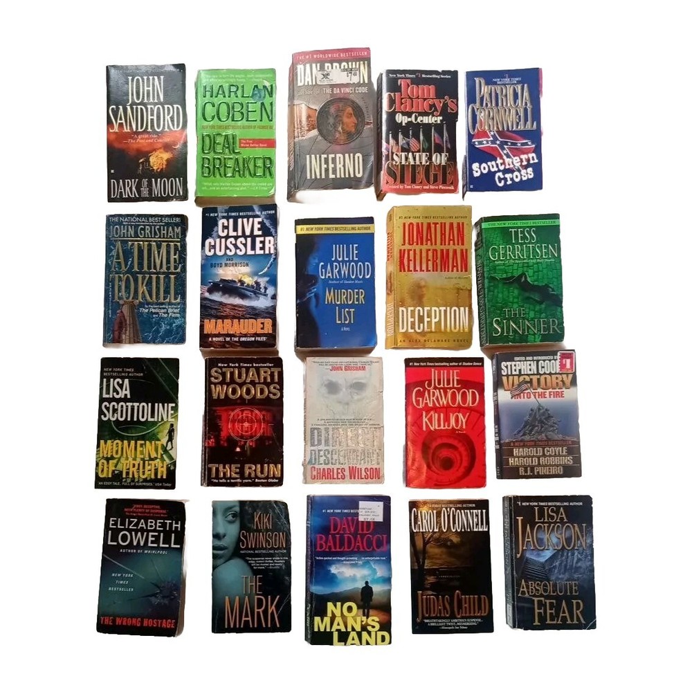 THRILLERS Lot of 18 Bestselling Paperback Books - FREE SHIPPING