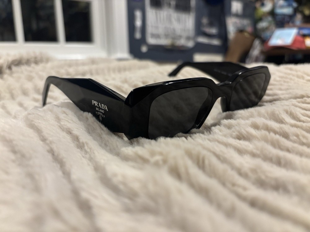 PRADA Unisex Black Frame Sunglasses with Protective Case