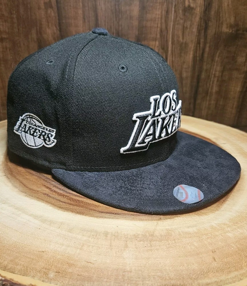 LA Lakers Suede Bill New Era 59Fifty Fitted Hat Size 7 5/8