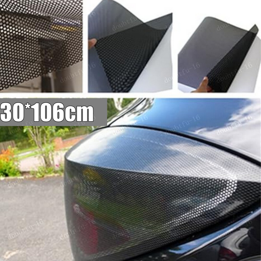 Black Car Rear Tail Light Honeycomb Sticker Taillamp Cover Decal Accessories