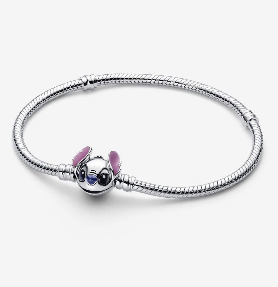 Authentic PANDORA 925 Sterling Silver Disney Stitch Snake Chain Bracelet 593738C011-20