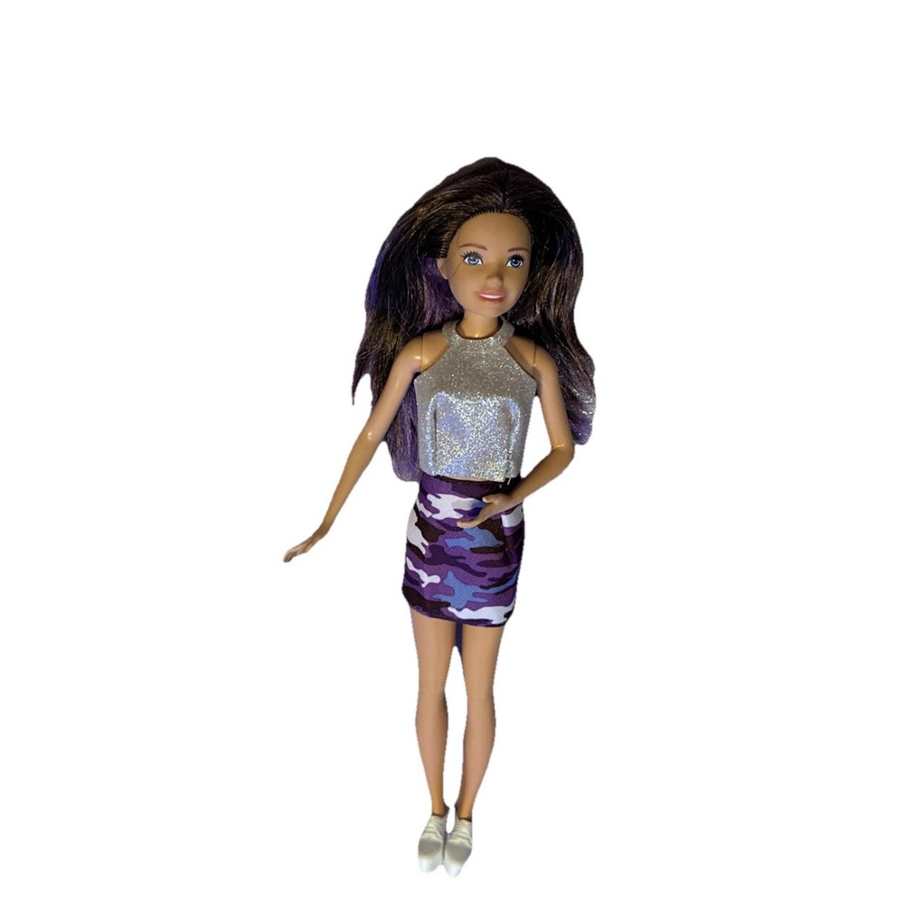 Barbie Skipper Babysitters Inc Purple Brunette Hair Skirt,Top And Shoes Included