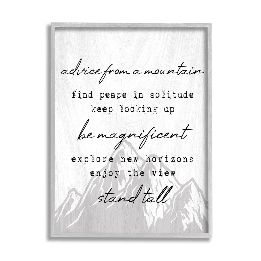Advice From Mountains Rustic Motivational Adventure Quote, Design by Lil' Rue