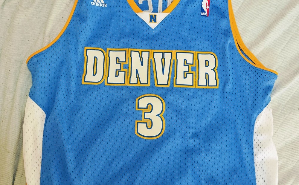 Allen Iverson Denver Nuggets  Adidas Authentic Away Jersey Length+2