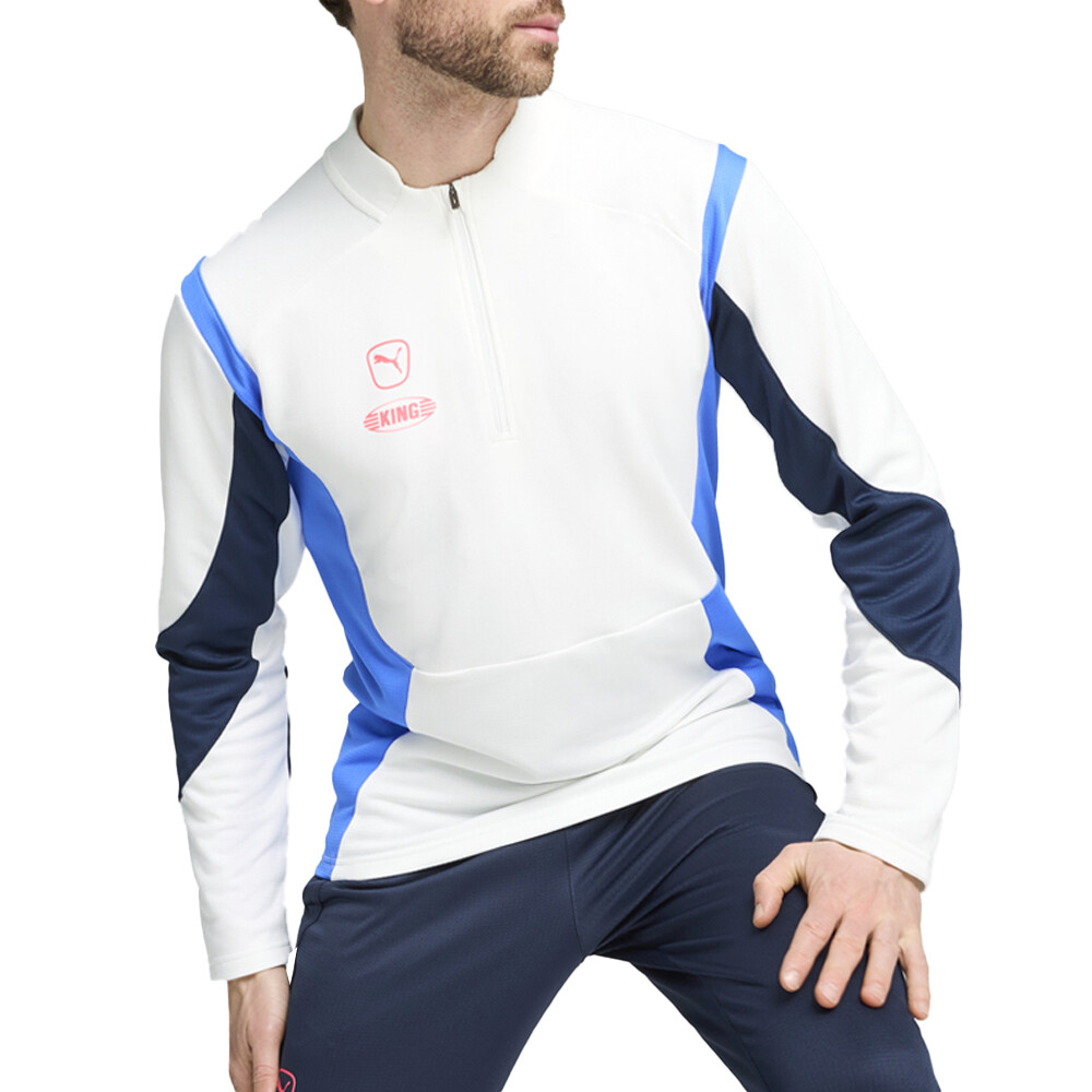 Puma King Pro Mock Neck Quarter Zip Pullover Sweatshirt Mens White  65834808
