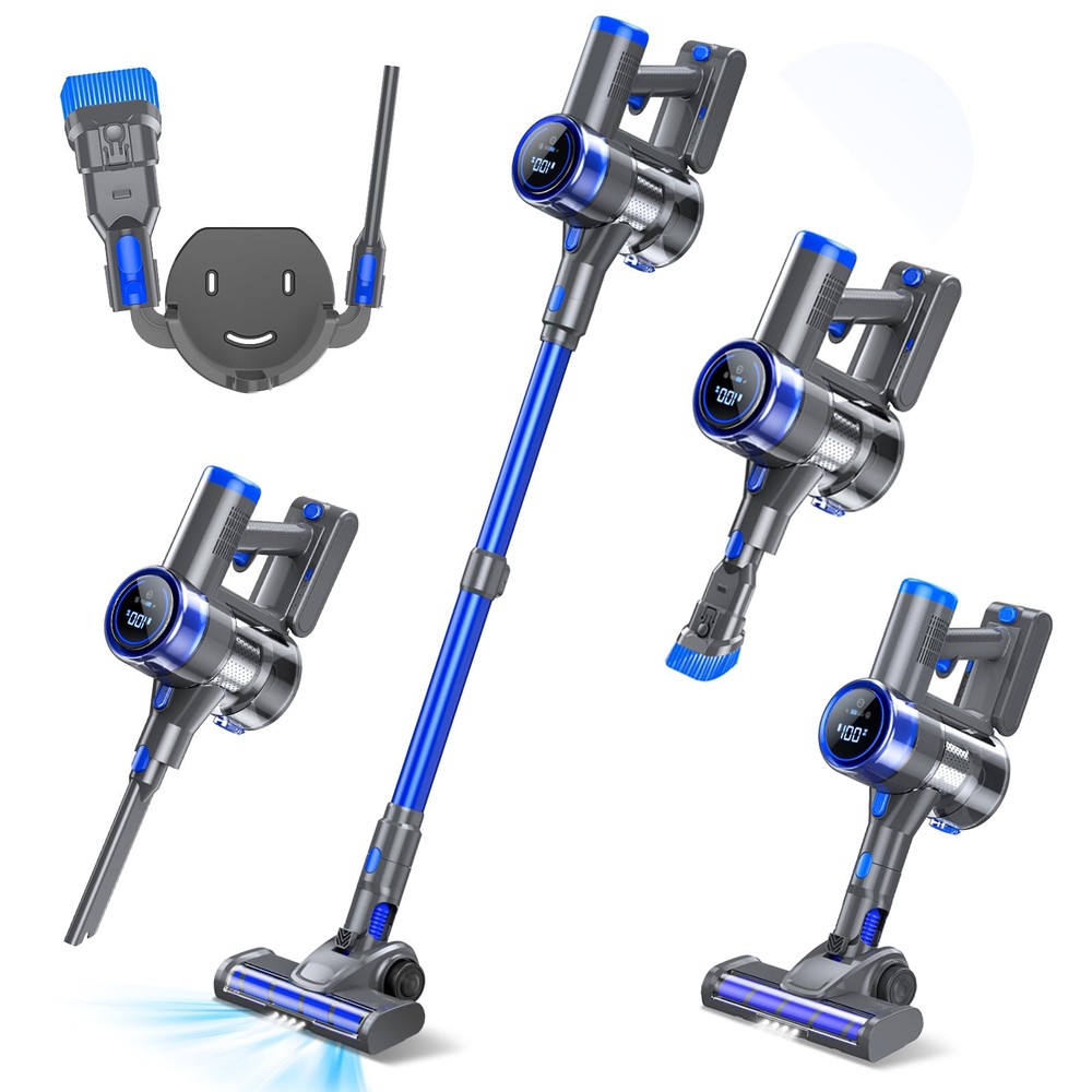 Cordless Vacuum Cleaner, 33Kpa/400W Stick Vacuum Cleaners with 45Min Detachab...