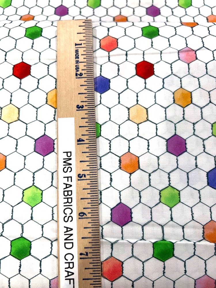 Loralie Chicken Wire 100% Cotton Fabric 36 x 44 Multicolor 692-233 by the Yard