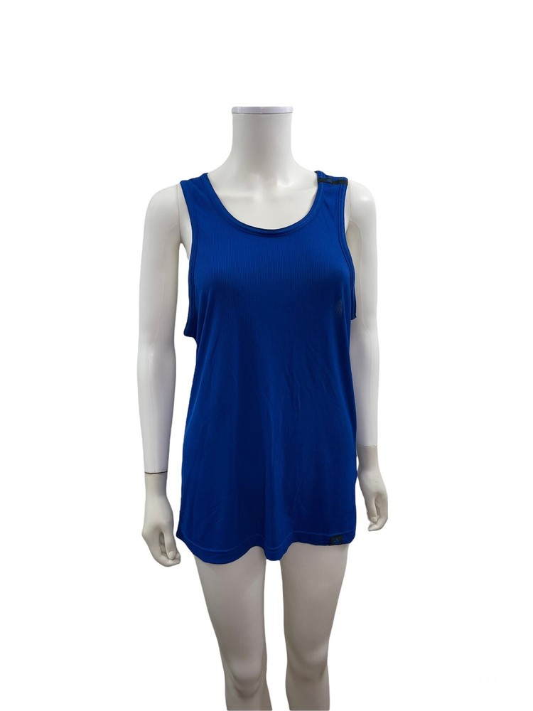 Adidas ClimaLite Women’s  Size Large Round Neck Solid Blue Sleeveless Tank Top