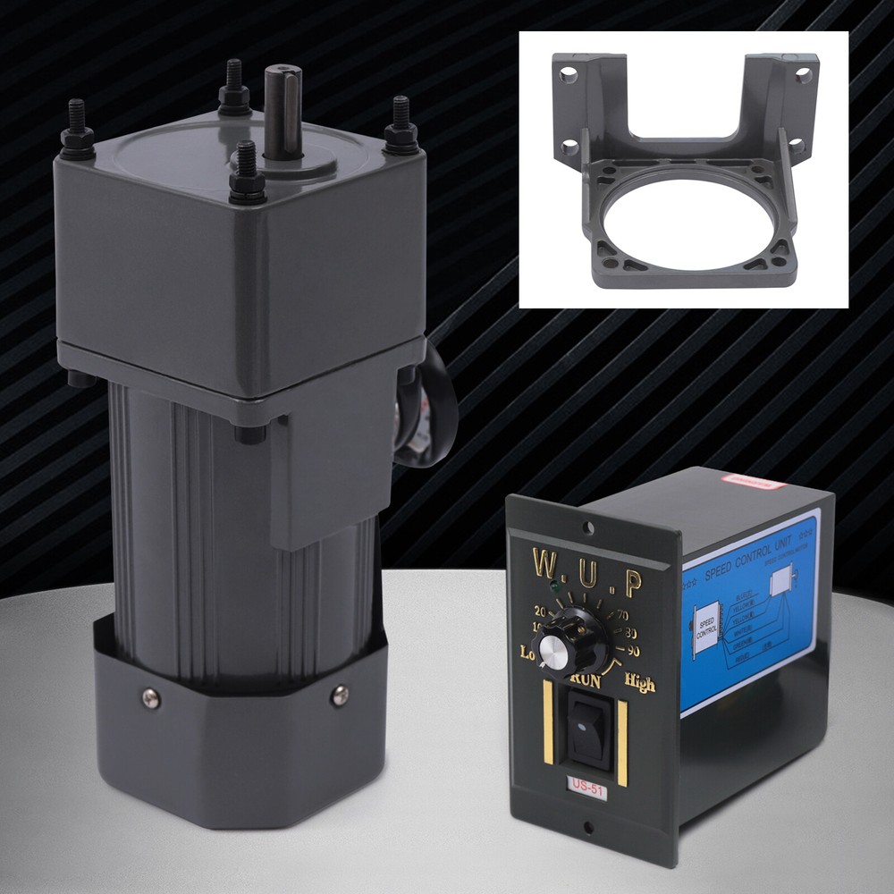 110V 90W Adjustable Speed Rectangular Small Gear Motor +Gear Controller&Bracket