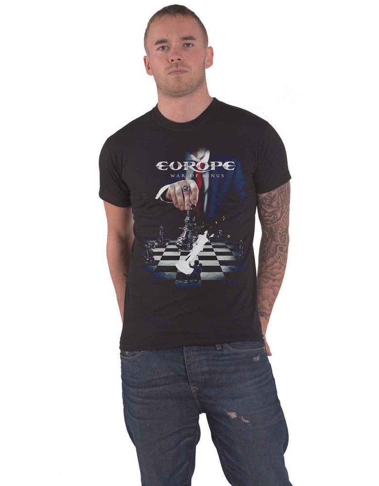 Europe War of Kings Band Logo Official Black Mens T-Shirt