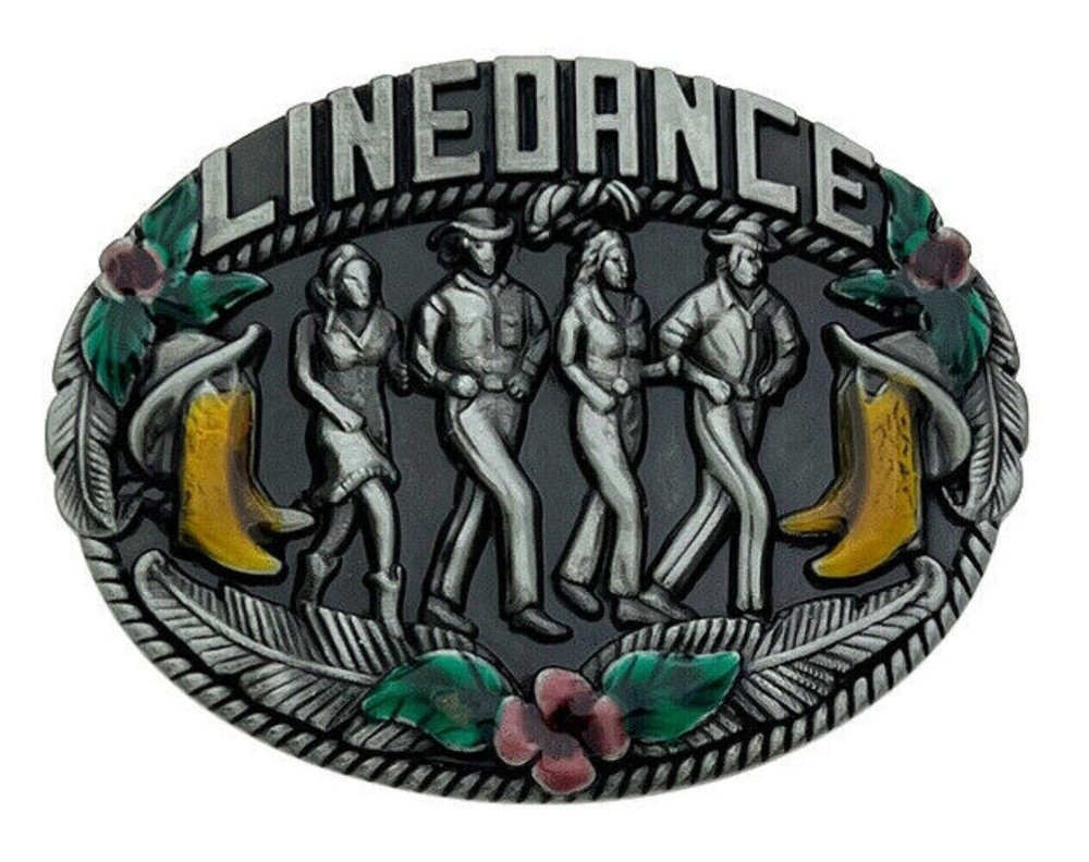 Line Dancing Western Belt Buckle for Men & Women Cowboy Rodeo Wear Fit 1.5