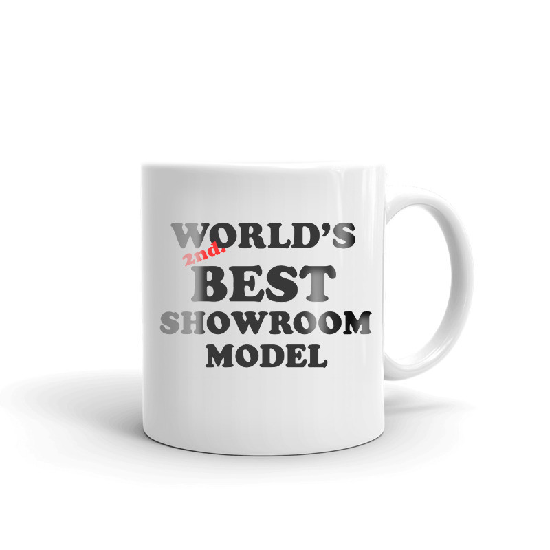 World's 2nd Best Showroom Model Coffee Tea Ceramic Mug Office Work Cup Gift