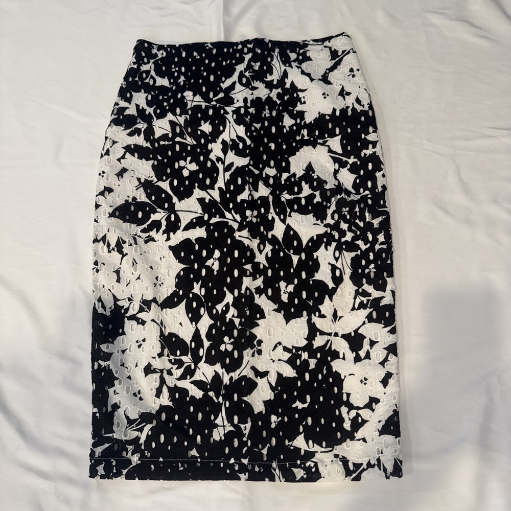NY&C Black &White Womens Knee Length Skirt Size 0