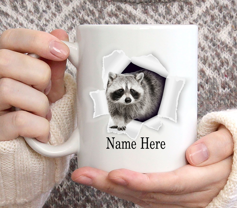 Funny Personalized Raccoon Custom Name Coffee Mug 11oz Raccoon Mug Raccoon Gifts
