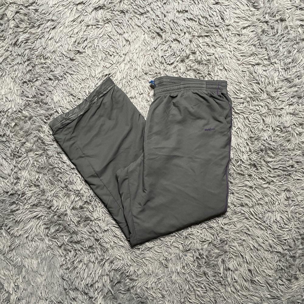 Y2K Reebok Gray & Purple Lightweight Track Pants Sweatpants Mens Size XL