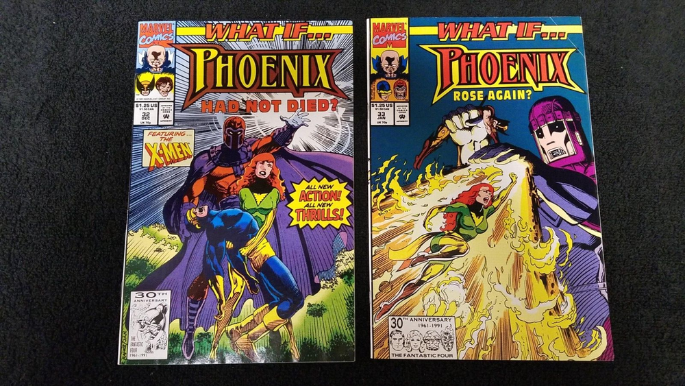 1991 Marvel Comics What If #32-33 Mid-Grade X-Men Phoenix Magneto Vintage Set  