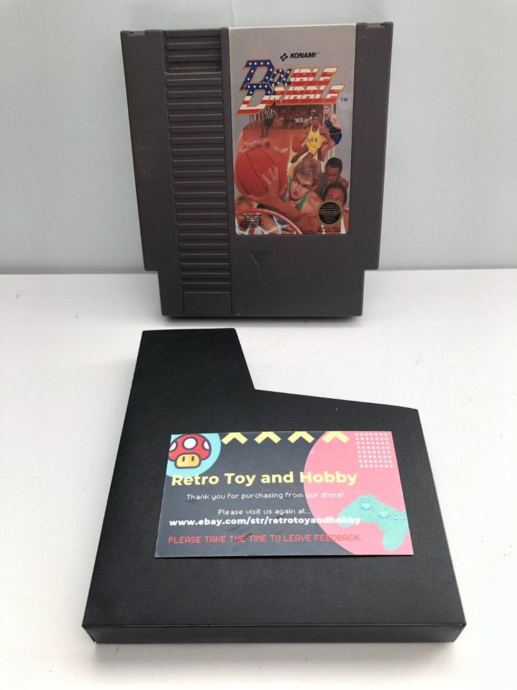 Vintage NBA Double Dribble NES Game Cartridge with Sleeve 🔥-image