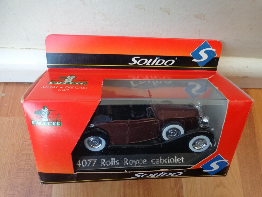 SOLIDO 1/43 CLASSIC L'AGE D'OR - BROWN ROLLS ROYCE CABRIOLET DIECAST CAR 4077