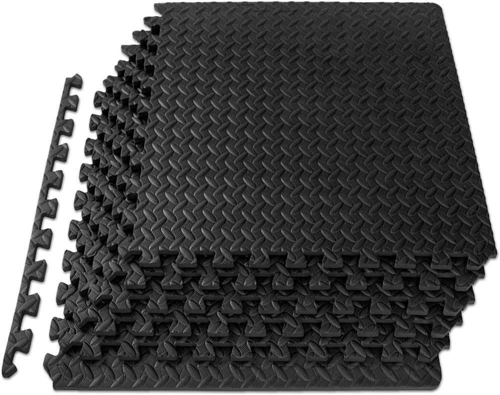 Puzzle Exercise Mat ½ in, EVA Interlocking Foam Floor Tiles for Home Gym, Mat fo
