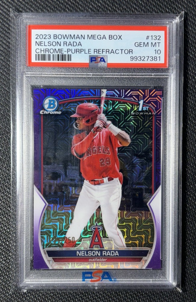 2023 Bowman Mega Box Nelson Rada 1st Purple Refractor /250 #BCP-132 Psa 10